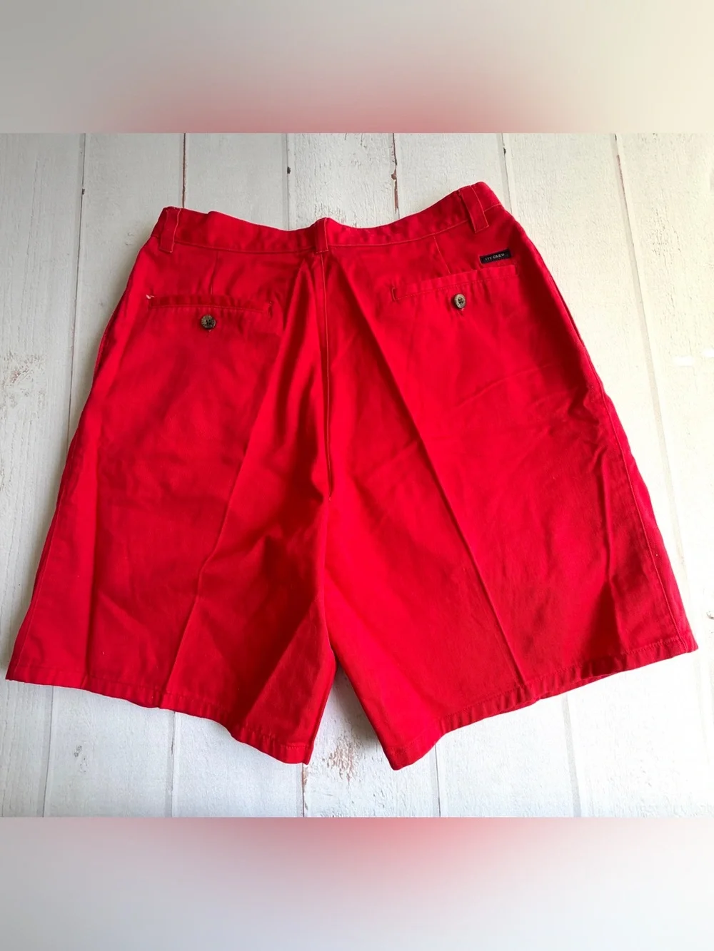 Ivy Crew Classics Red Cotton Chino Flat Front Shorts Men’s 34